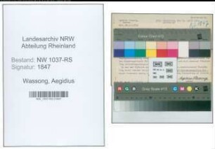 Entnazifizierung Aegidius Wassong , geb. 01.07.1901 (Lehrer)