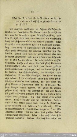 Wie werden die Krankheiten nach ihren äußeren Entstehungsursachen eingetheilt?