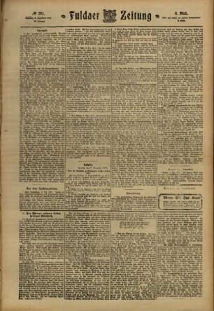 Fünfte Ausgabe vom Samstag, den 09. Dezember 1911.