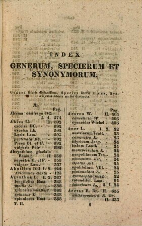 Compendium florae Germaniae. [3], Index generum, specierum et synonymorum