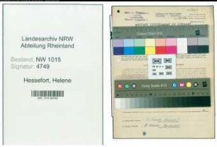 Entnazifizierung Helene Hessefort , geb. 13.03.1894 (Einzelhaendlerin)