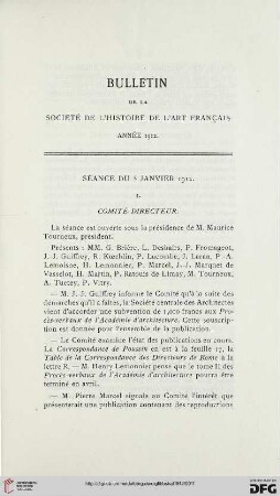 Séance du 5 janvier 1912