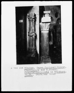 Flechtsäule aus dem ehemaligen Franziskanerkloster zu Würzburg