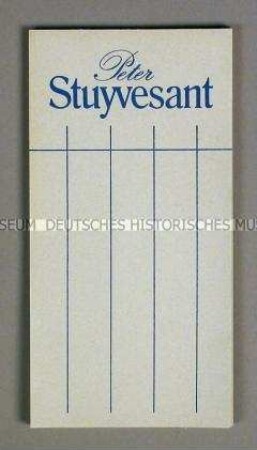 Notizblock mit Werbeaufdruck für "Peter Stuyvesant"-Zigaretten