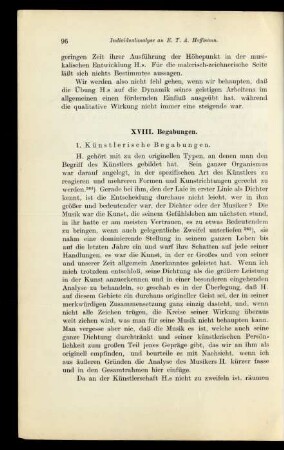 XVIII. Begabungen
