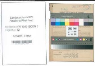 Entnazifizierung Franz Schufen , geb. 23.12.1908 (Ersatzteilhaendler)