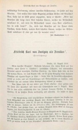 165-185 Friedrich Karl von Savigny als Ireniker : Fortsetzung