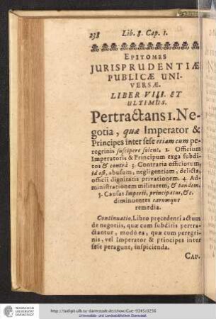 Epitomes Jurisprudentiae Publicae Universae. Liber VIII.