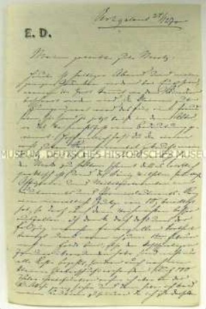 Brief von Bernhard Rostosky an seine Frau