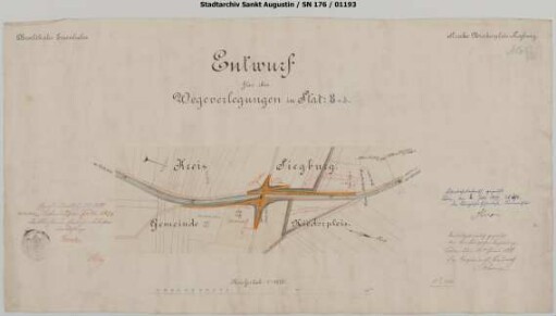 Strecke Niederpleis - Siegburg: Entwurf für Wegeverlegung in km 0,85