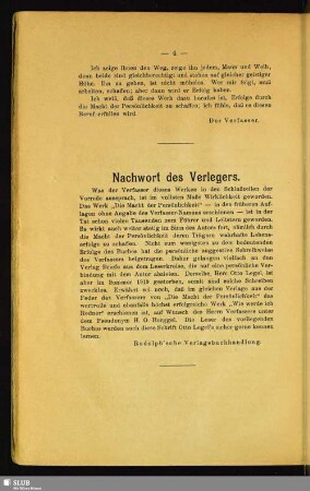Nachwort des Verlegers