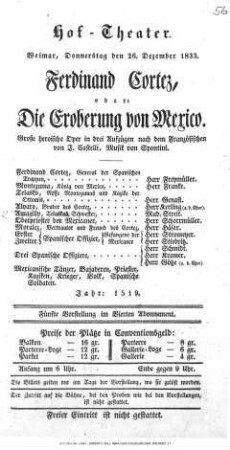 Ferdinand Cortez, oder: Die Eroberung von Mexico