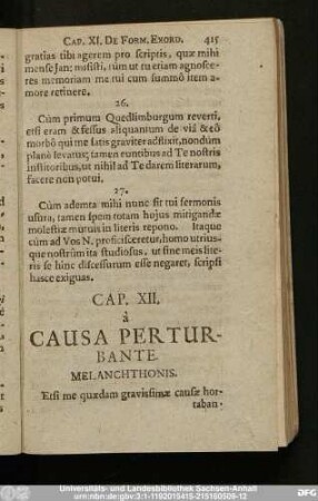 Cap. XII. à Causa Perturbante.