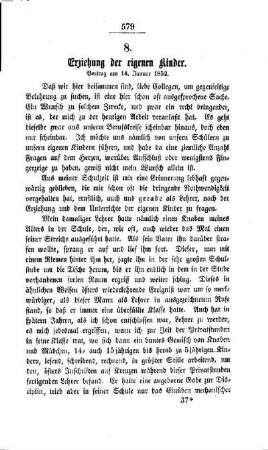 Erziehung der eigenen Kinder : Vortrag am 14. Januar 1852