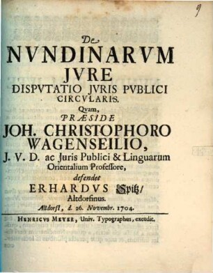 De nundinarum iure disputatio iuris publici