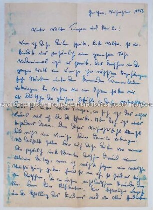 Brief eines DDR-Bürgers an den Journalisten Walter Timpe während dessen Haft in der JVA Wolfenbüttel
