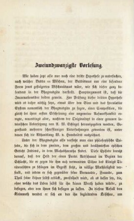 Zweiundzwanzigste Vorlesung