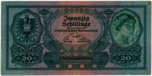 Geldschein, 20 Schillinge, 2.1.1925