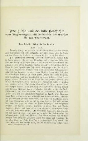 Das Zeitalter Friedrichs des Großen. 1740-1786