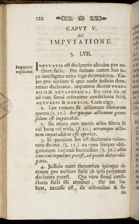 Caput V. De Imputatione.