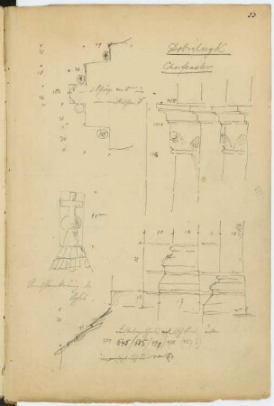 Zisterzienserkloster, Dobrilugk: Details (aus: Skizzen- und Fotoalbum 9)