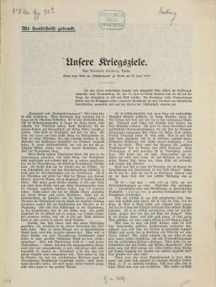 Unsere Kriegsziele