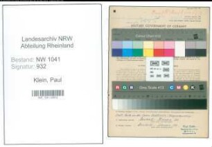 Entnazifizierung Paul Klein , geb. 02.03.1903 (Kaufmann)