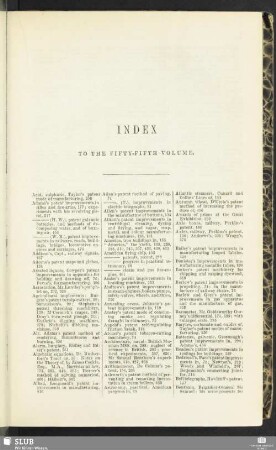 Index to the fifty-fifth volume