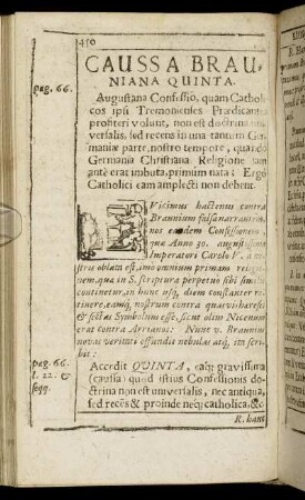 Caussa Brauniana Quinta. [De universalitate & antiquitate doctrinæ Augustanæ Confessionis.]