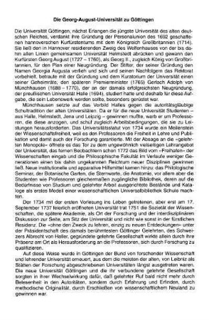Die Georg-August-Universität zu Göttingen