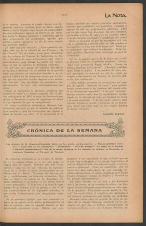 Crónica de la semana