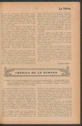 Crónica de la semana