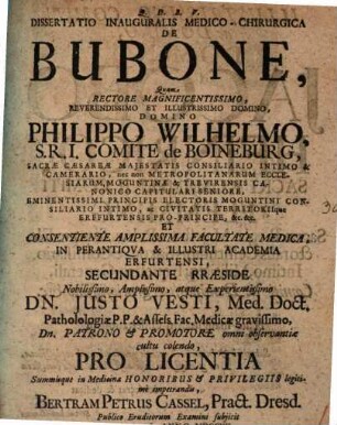 Diss. inaug. med. chirurg. de bubone