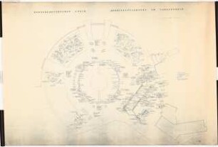 Bundesgartenschau 1957, Köln: Tanzbrunnen Pflanzplan Sommerbepflanzung 1:200