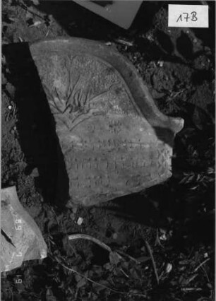 Grabstein 17 (Index: 99796297) Material: Sandstein Zustand: gut Maße HxBxT: 0x0x0 cm Beschreibung: Stele, Konvexbogenabschluß: Grabstein 17B