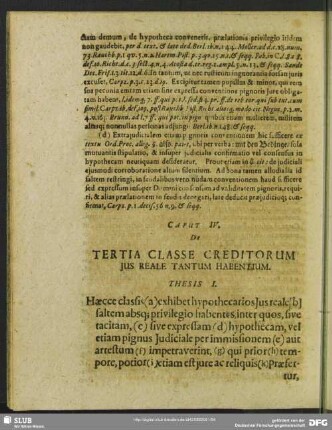 Caput IV. De Tertia Classe Creditorum Ius Reale Tantum Habentium