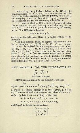 New formulae for the integration of ... .