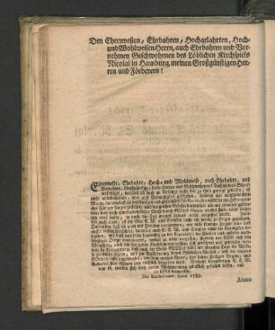 [Wahrhaftiger Bericht von dem gräulichen und erschrecklichen Brande des Thurms St. Nicolai ...]