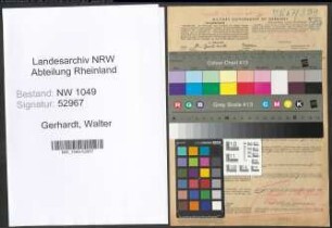 Entnazifizierung Walter Gerhardt , geb. 18.06.1886 (Fabrikant)