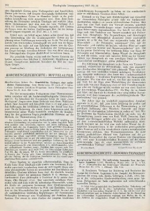 772-773 [Rezension] Der authentische lateinische Text der Confessio Augustana (1530)