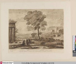 [Landschaft mit drei Hirten und einer Hirtin.]