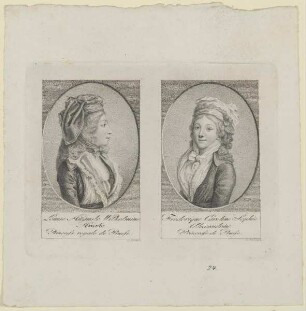 Bildnis der Louise Auguste Wilhelmine Amalie de Prusse und Bildnis der Frèderique Caroline Sophie Alexandrine de Prusse