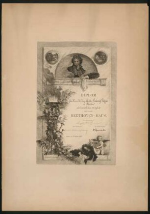 [Bildnis Ludwig van Beethoven] : Ludwig van Beethoven : Ge[...] Bonn d. 17 Dez 1770