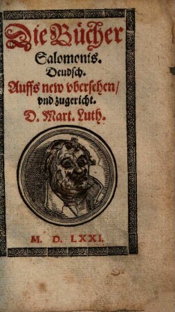 Die Bücher Salomonis : Deudsch Aufs new ubersehen und zugericht
