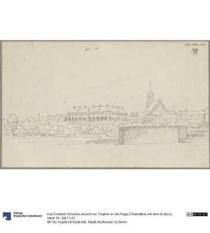 Ansicht von Treptow an der Rega (Trzebiatów) mit dem Schloss