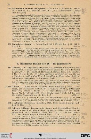 4. Illustrierte Bücher des 16.- 19. Jahrhunderts (Nr. 183- 258)