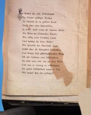 Am 1. August 1872 : Es fluthet die edle Wissenschaft ...