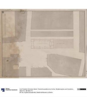 Berlin. Friedrichswerdersche Kirche. Situationsplan und Grundriss