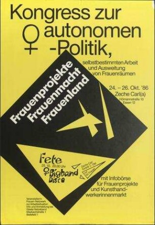 Kongress zur autonomen Frauen [als Frauenzeichen] Politik