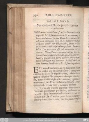 Caput XXVI. Sententia electa de iure sacrorum confirmatur.